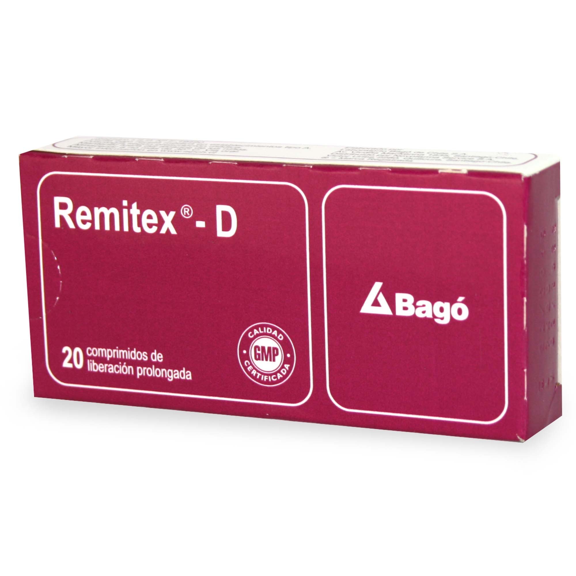 Remitex-D Pseudoefedrina 120 mg 20 Comprimidos Liberacion Prolongada