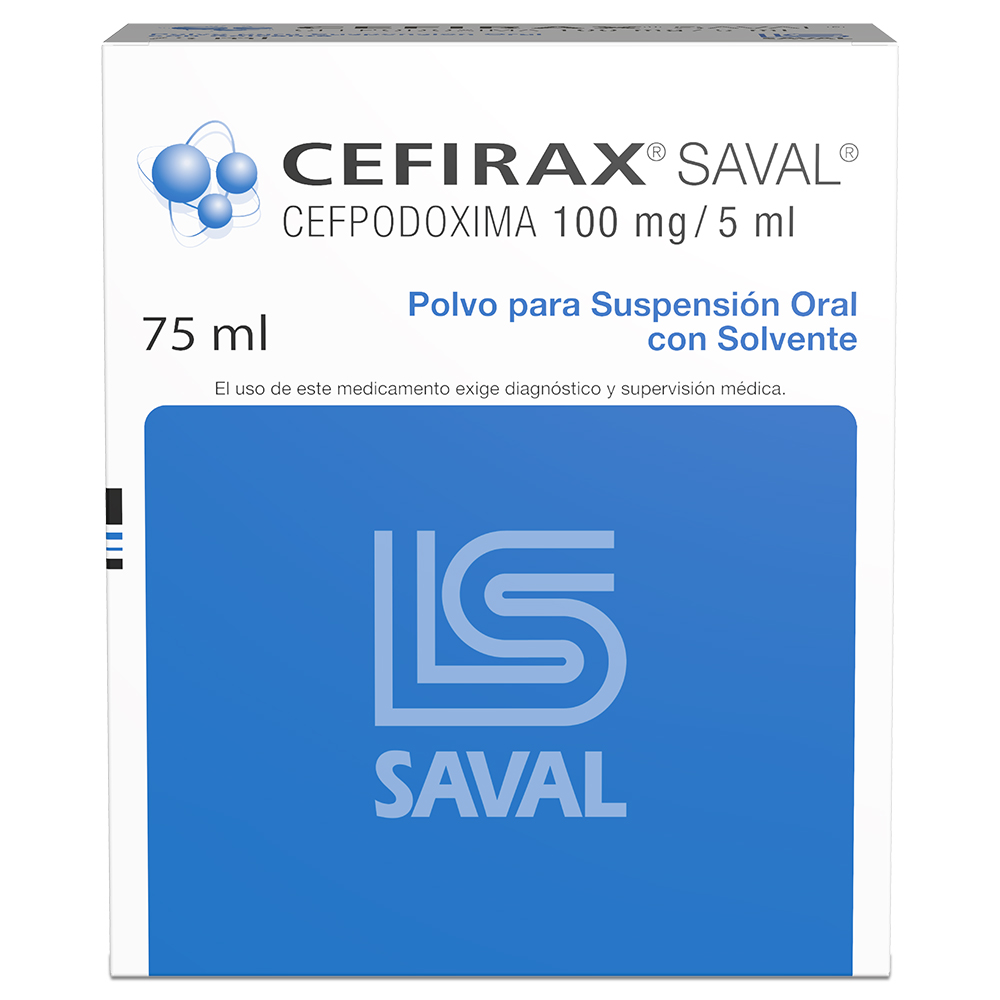 CEFIRAX SAVAL POLVO PARA SUSPENSIÓN ORAL 100 mg/ 5 mL, CON SOLVENTE (CEFPODOXINA)