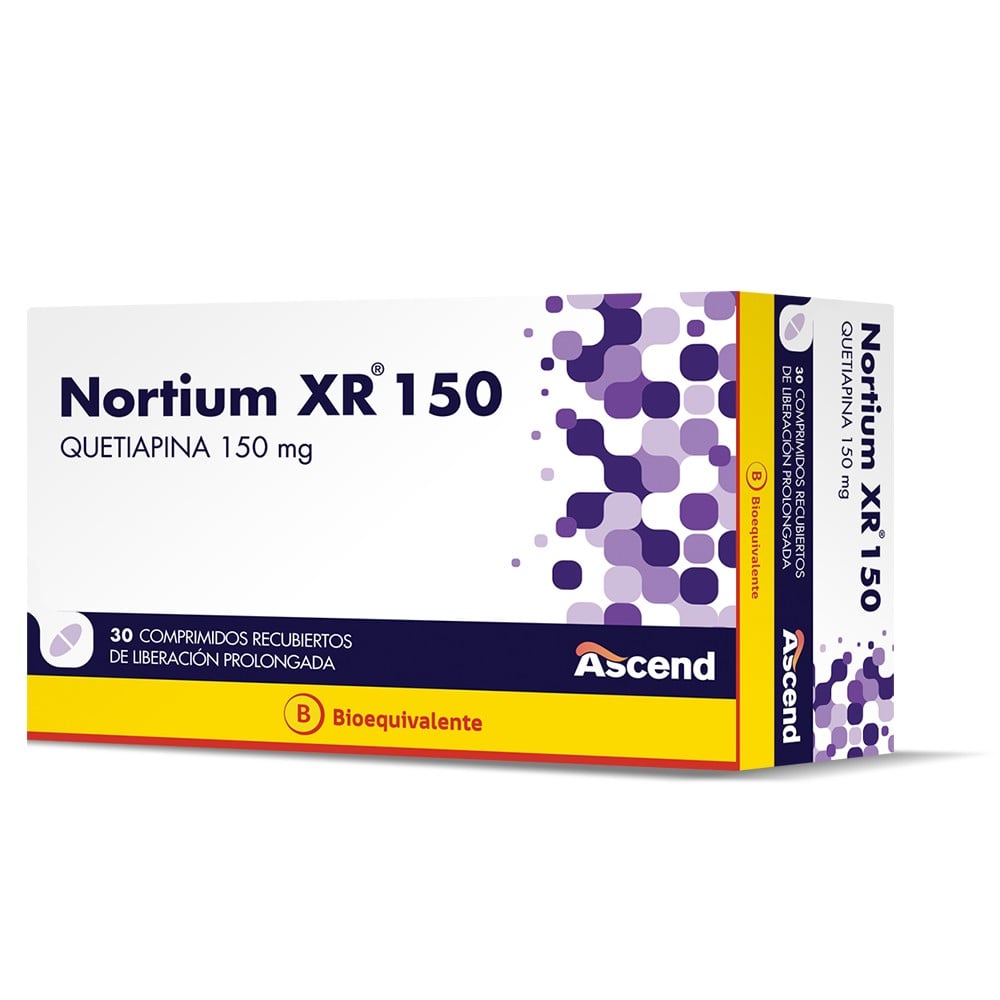 Nortium XR Quetiapina 150 mg 30 Comprimidos Recubiertos de Liberación Prolongada