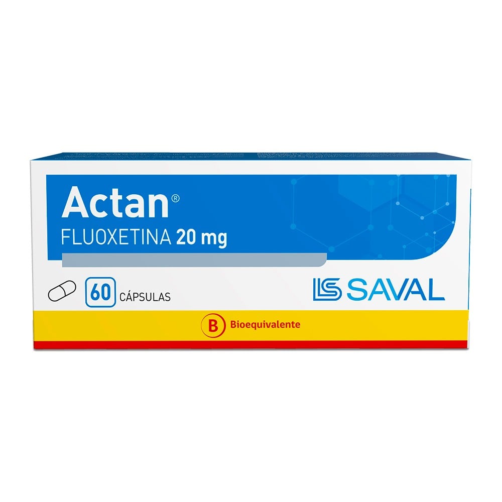 Actan Fluoxetina 20 mg 60 Cápsulas