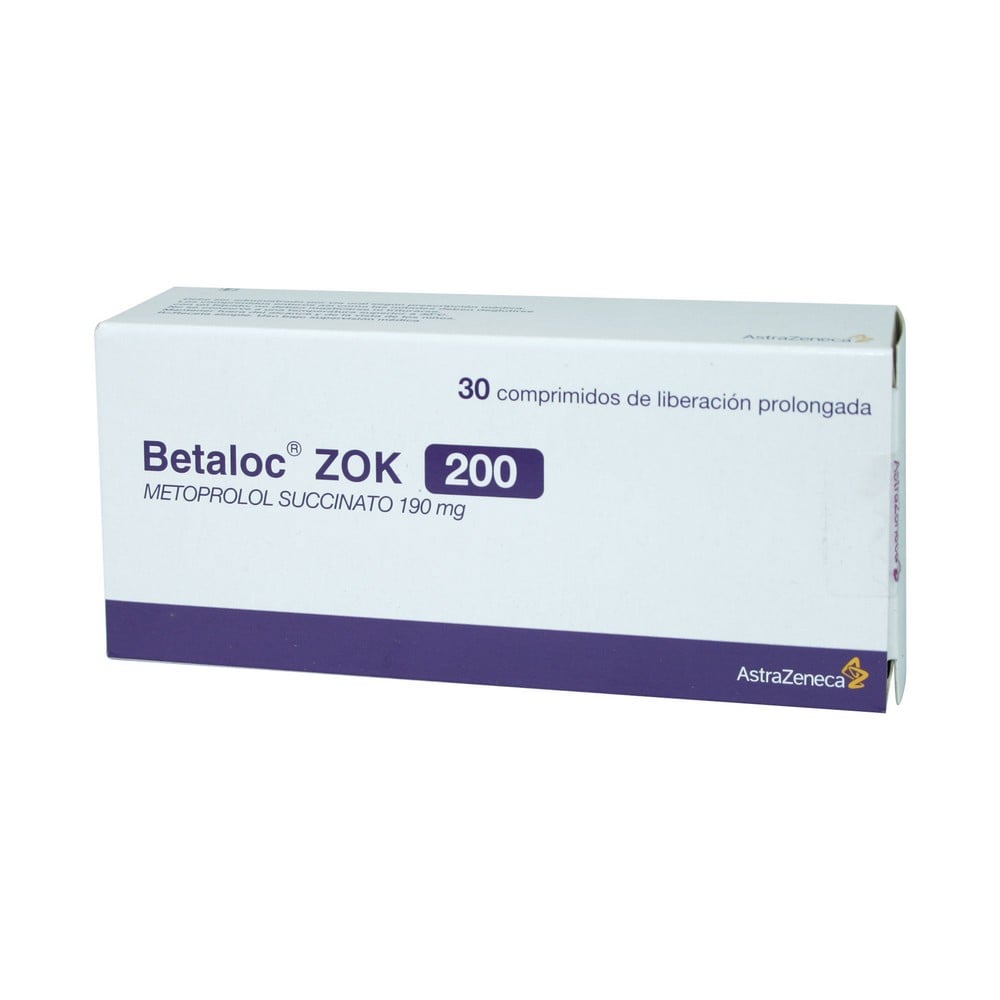 Betaloc ZOK 200 Metoprolol Succinato 190 mg 30 Comprimidos