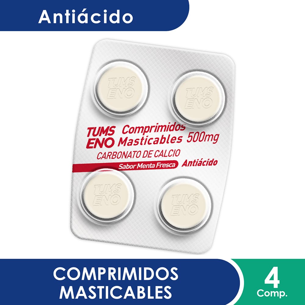 TUMS ENO COMPRIMIDOS MASTICABLES 500 mg (CARBONATO DE CALCIO)