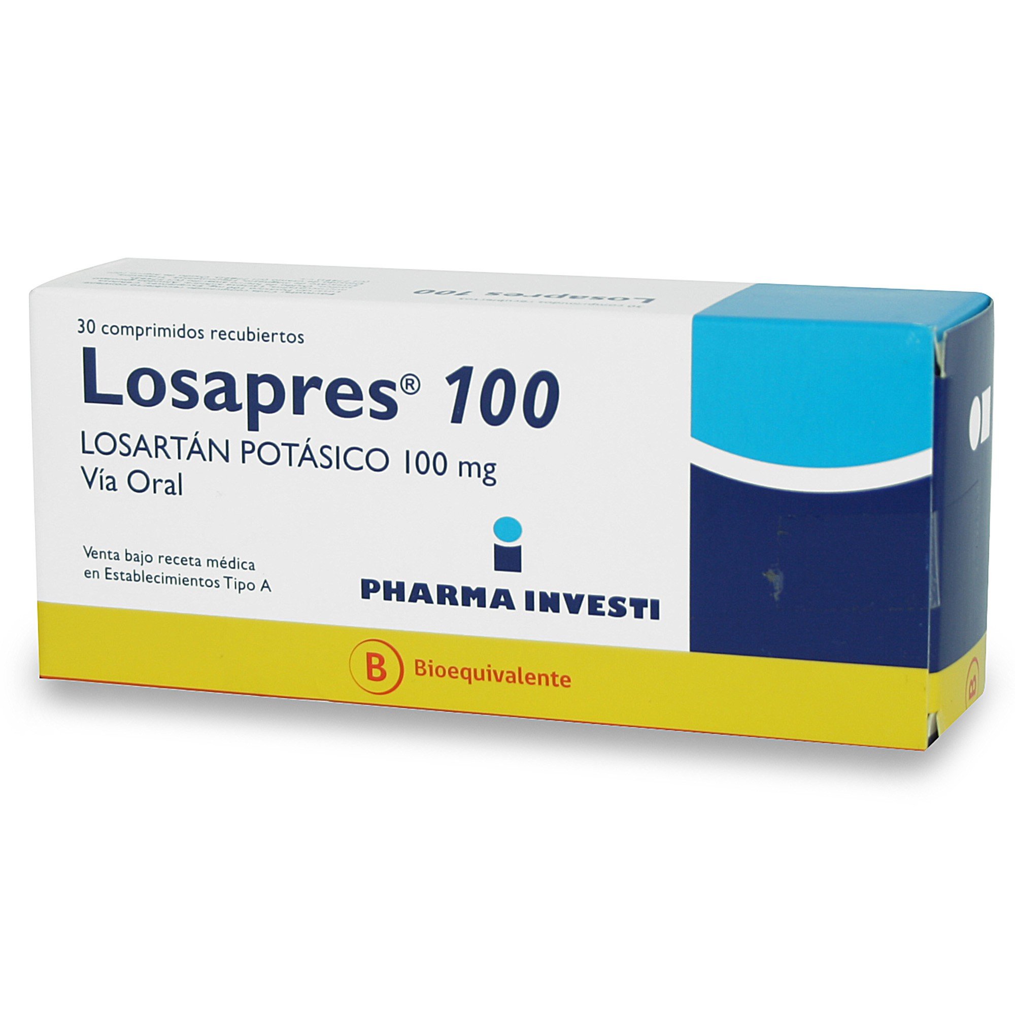 Losapres Losartan Potasico 100 mg 30 Comprimidos Recubierto