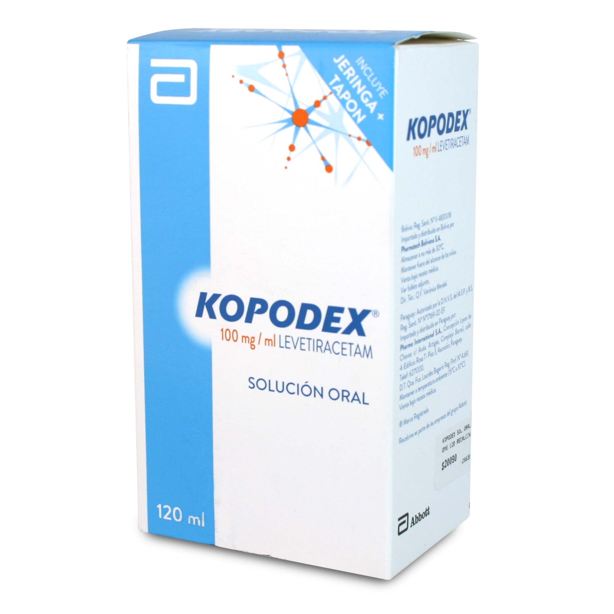 KOPODEX SOLUCION ORAL 100 mg/mL (LEVETIRACETAM)