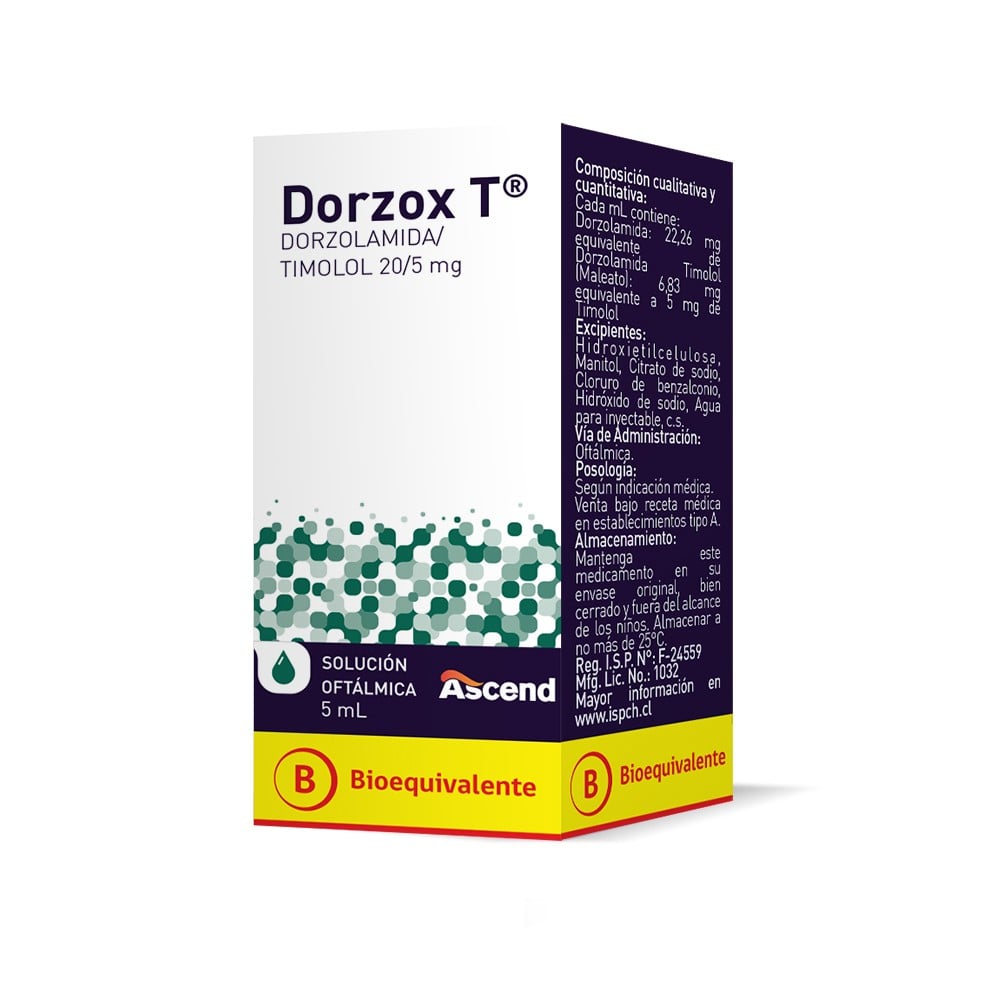 Dorzox T Dorzolamida 20 mg Timololol 5 mg Solución Oftálmica 5 mL