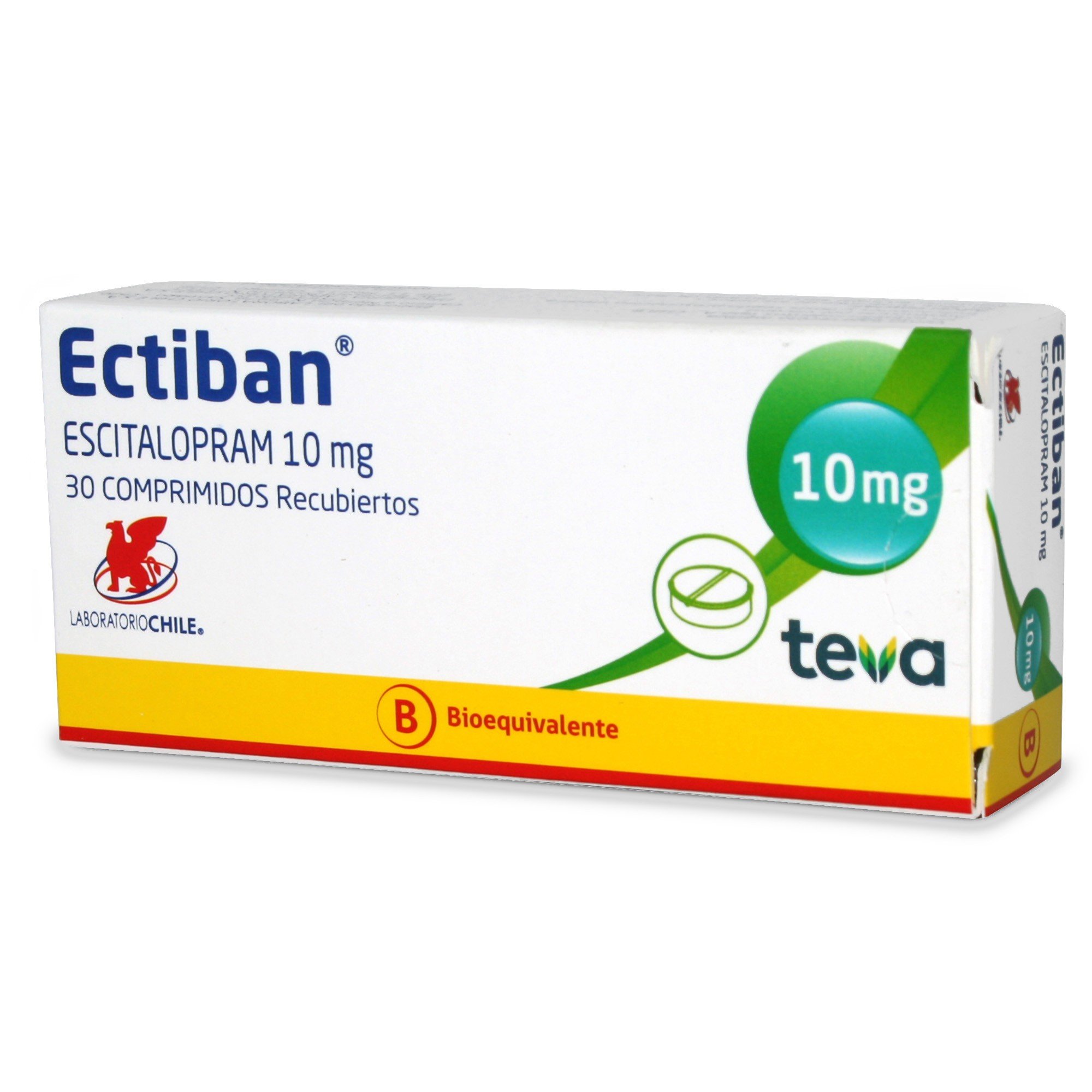 Ectiban Escitalopram 10 mg 30 Comprimidos Recubiertos