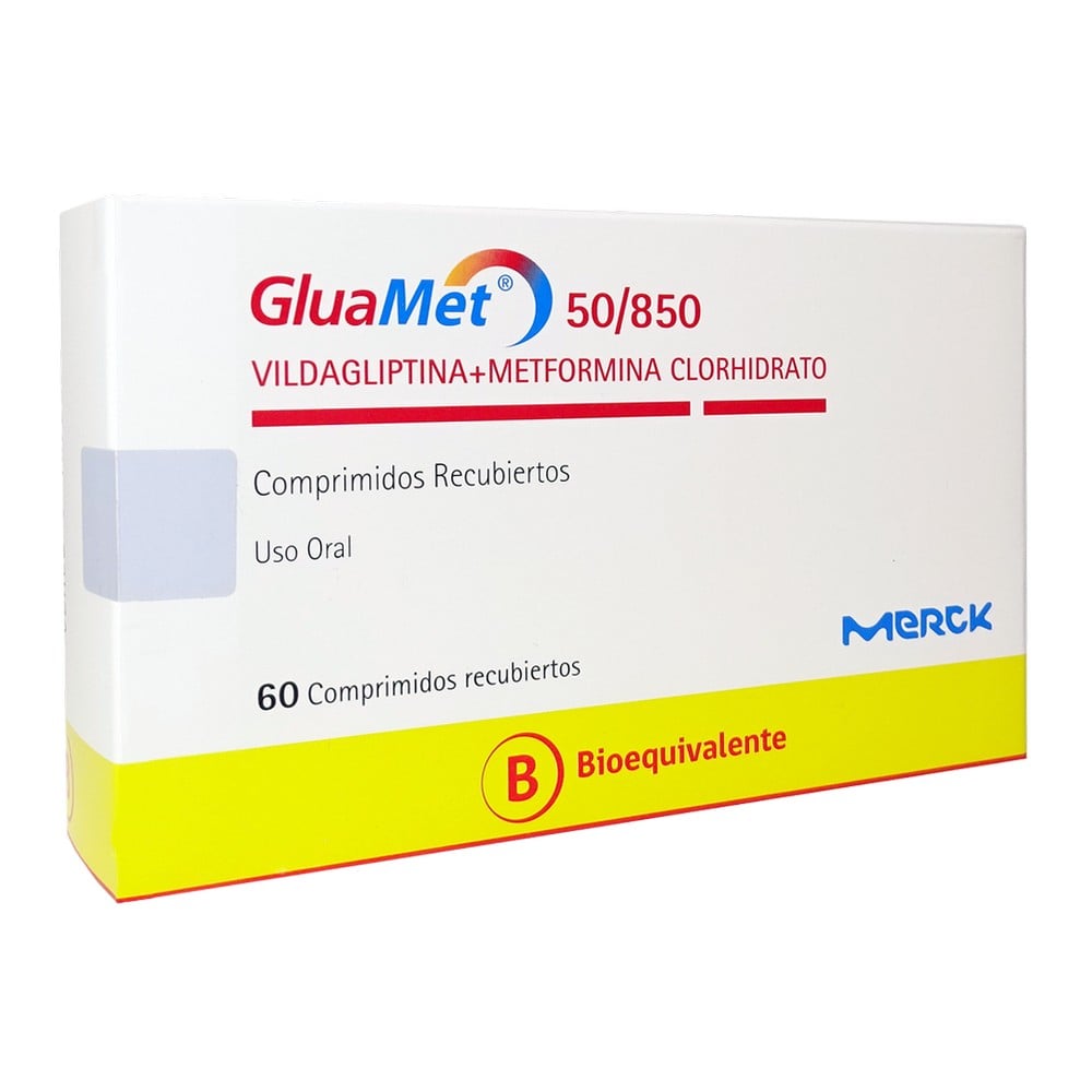 Vildagliptina 50 mg Metformina Clorhidrato 850 mg 60 Comprimidos