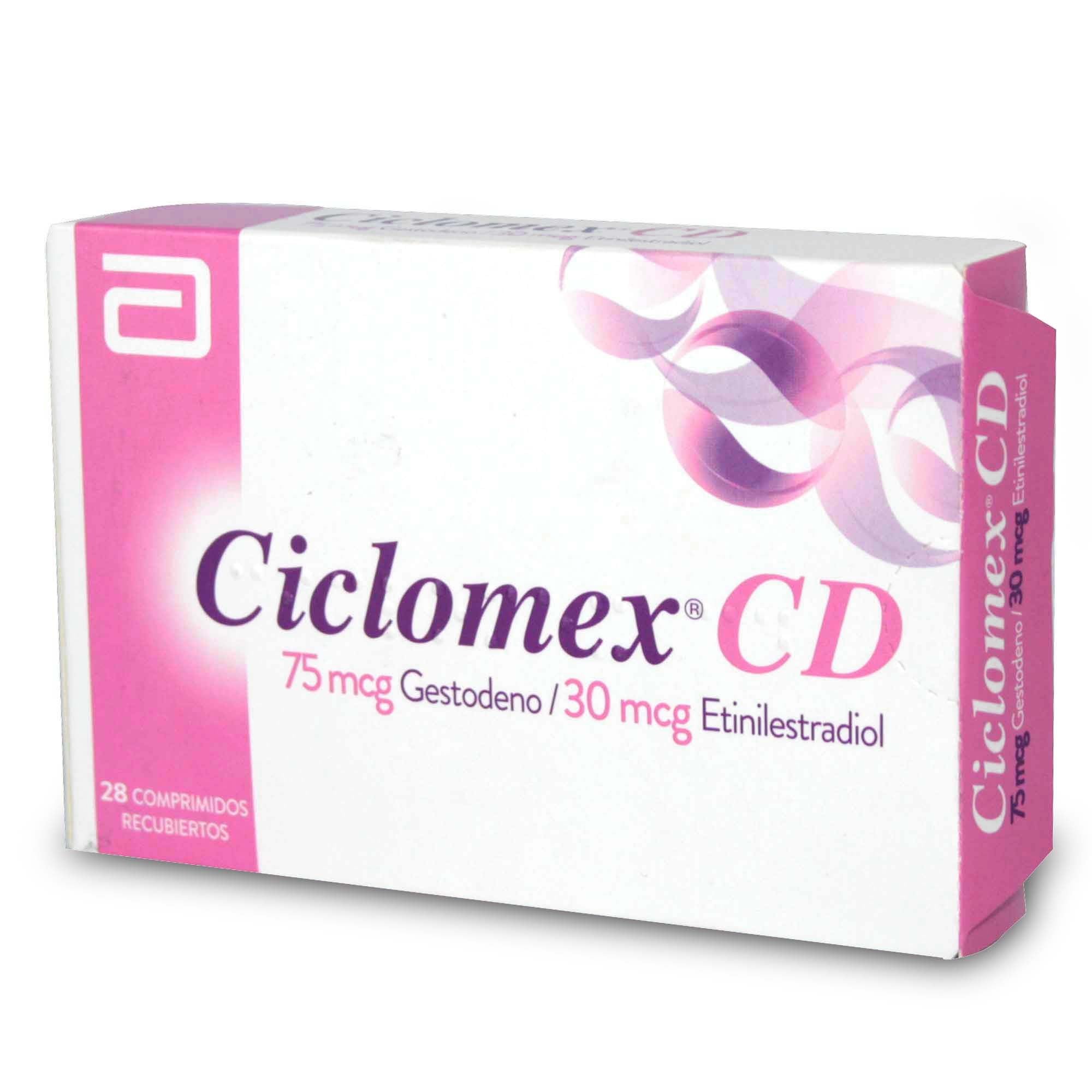 Ciclomex CD Gestodeno 75 mcg Etinilestradiol 30 mcg  28 Comprimidos Recubiertos