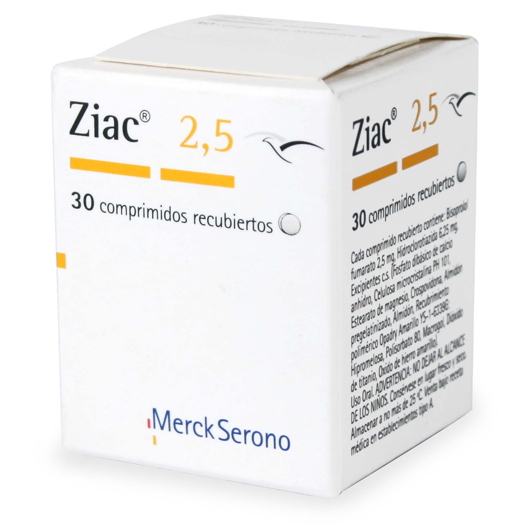 Ziac Bisoprolol 2,5 mg 30 Comprimidos Recubiertoss