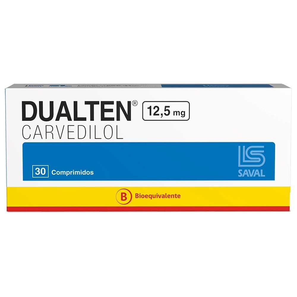 Dualten Carvedilol 12,5 mg 30 Comprimidos