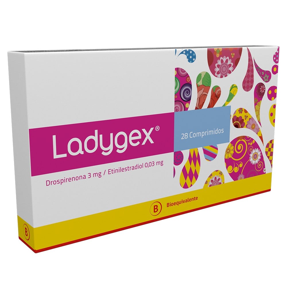 Ladygex Drospirenona 3 mg Etinilestradiol 0,03 mg 28 Comprimidos