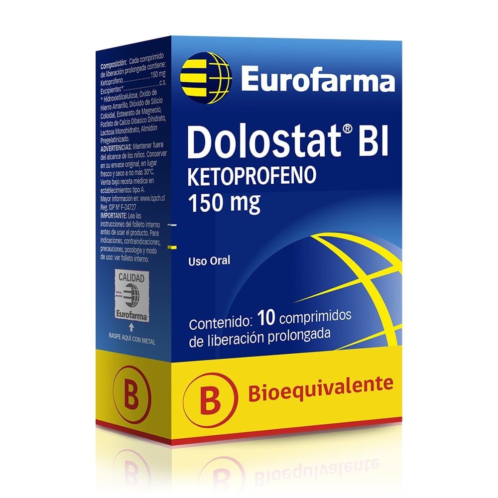 Dolostat BI Ketoprofeno 150 mg 10 Comprimidos de Liberacion Prolongada