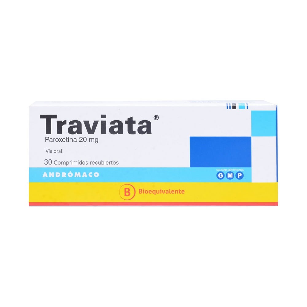 Traviata Paroxetina 20 mg 30 Comprimidos