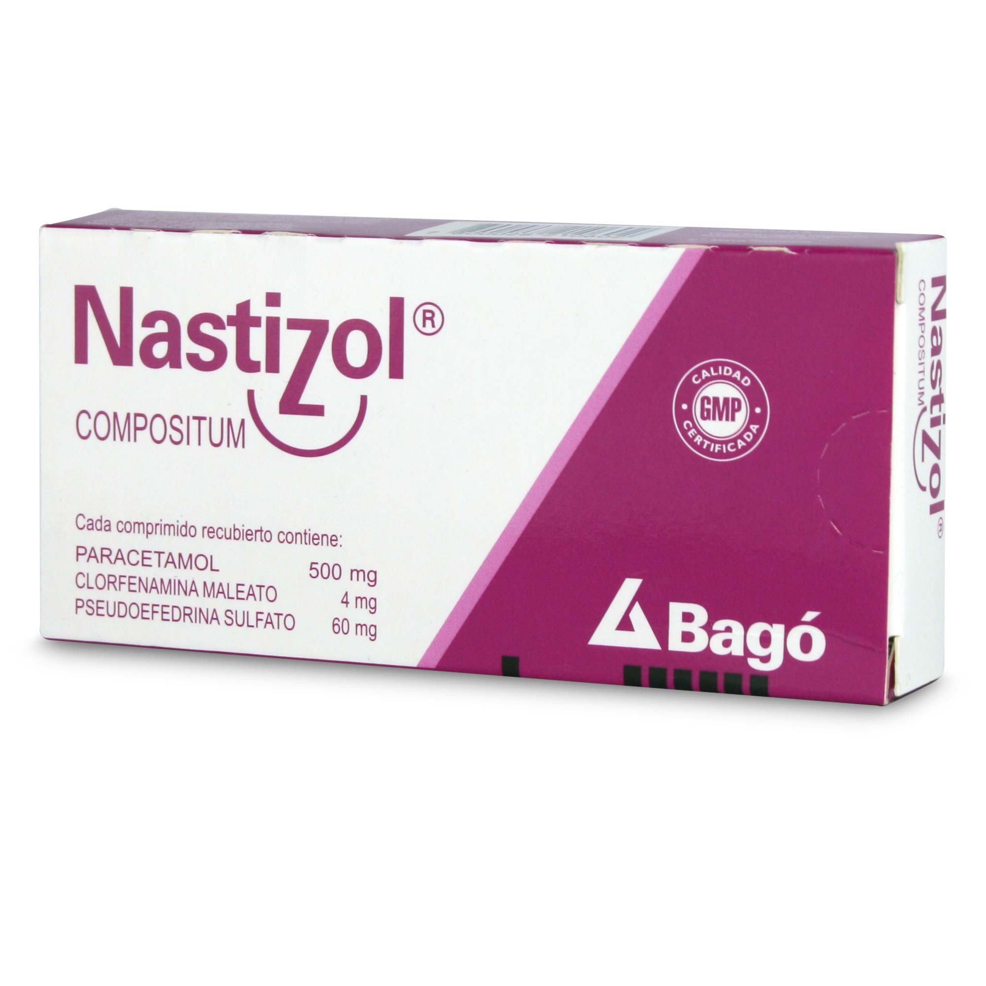 Nastizol Compuesto Pseudoefedrina 60 mg 10 Comprimidos