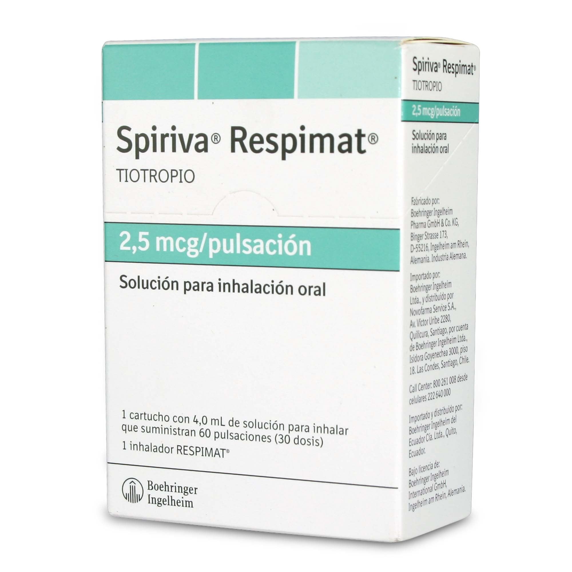 Spiriva Tiotropio 2,5 mcg/DS Inhalador Bucal 4 mL 30 Dosis