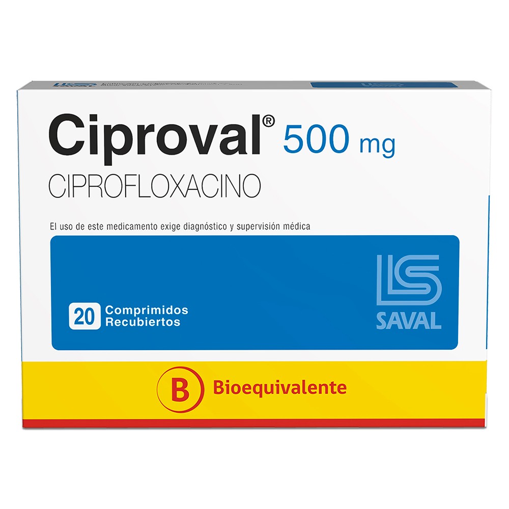 Ciproval Ciprofloxacino 500 mg 20 Comprimidos