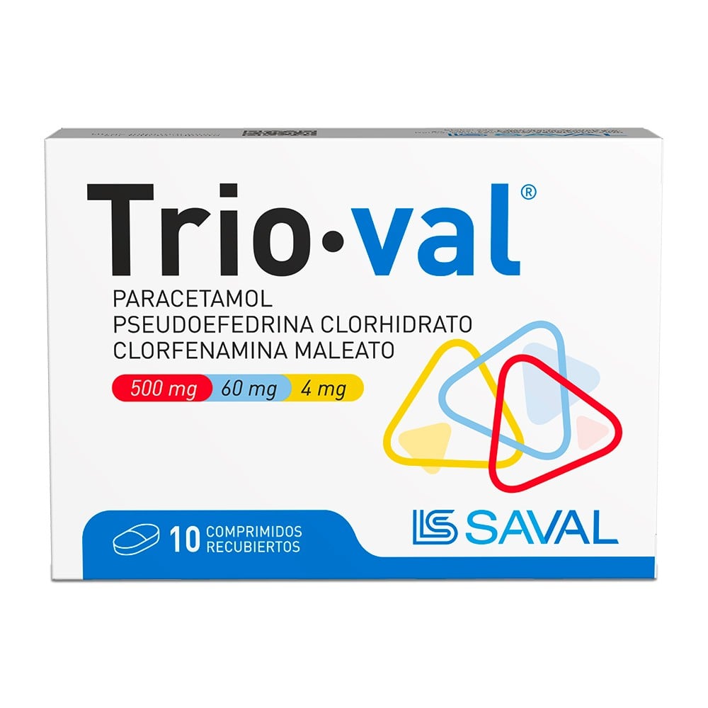 Trio-Val Pseudoefedrina 60 mg 10 Comprimidos