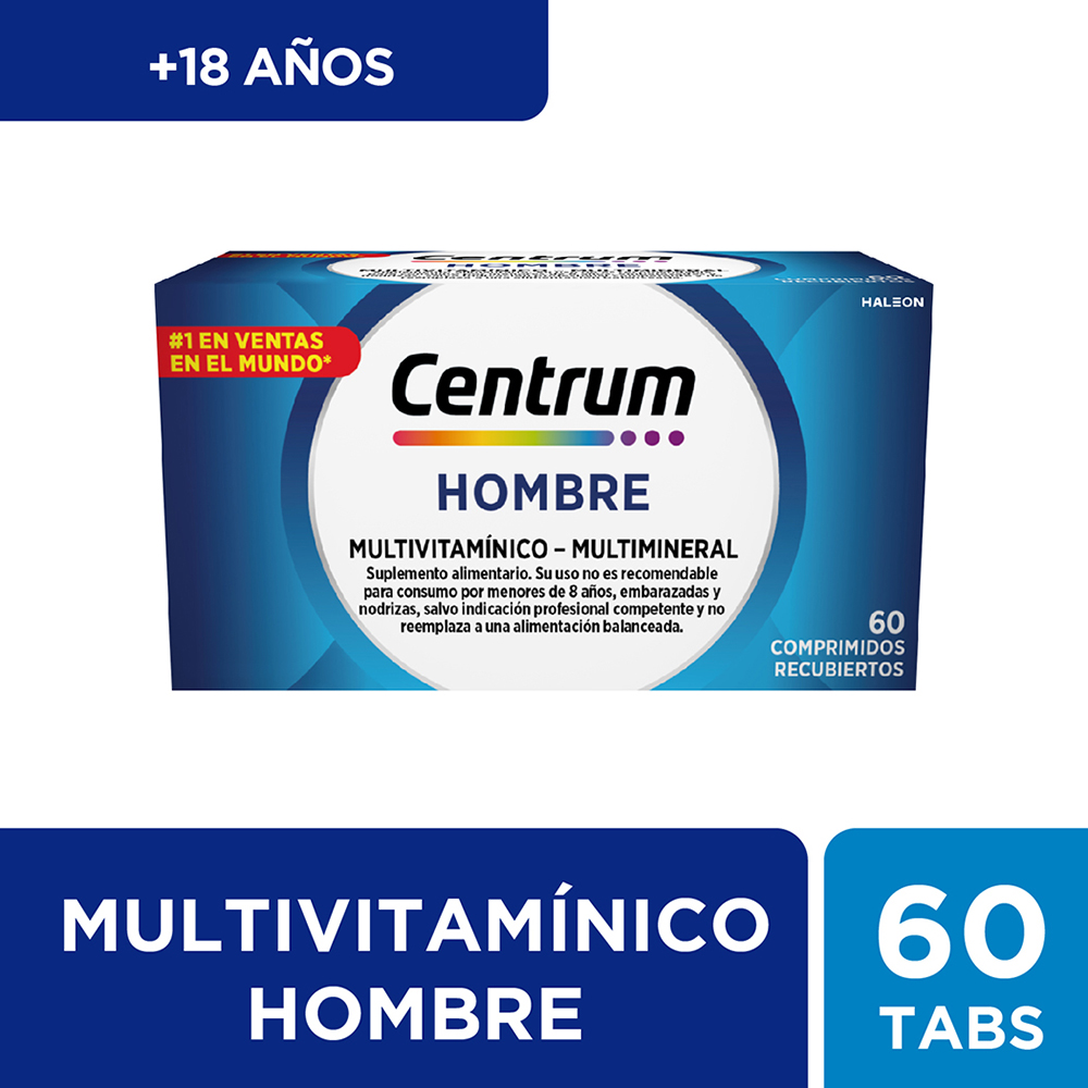 Centrum Hombre Multivitaminico / Multimineral 60 Comprimidos Recubiertos