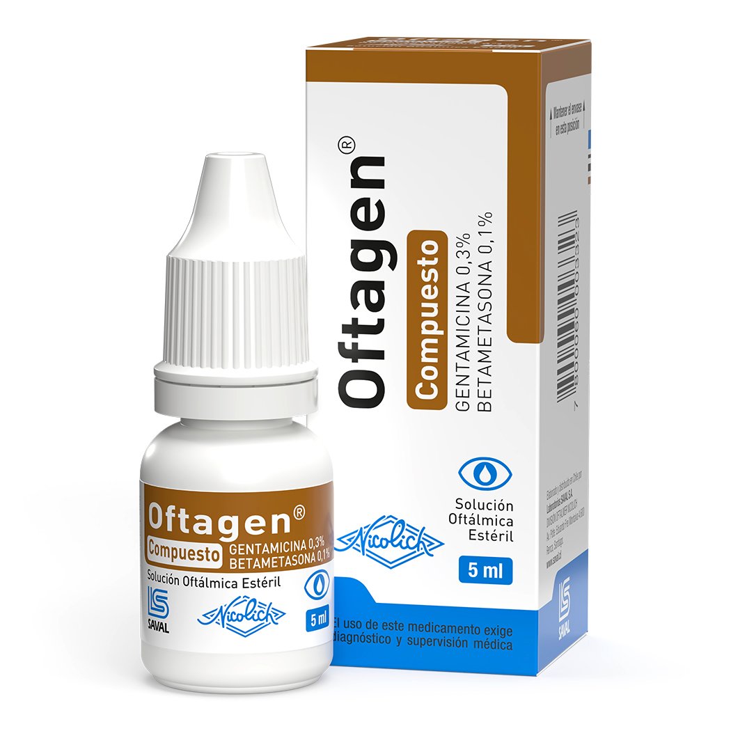 Oftagen Compuesto Gentamicina 0,3% Betametasona 0,1% Solucion Oftalmica 5 mL