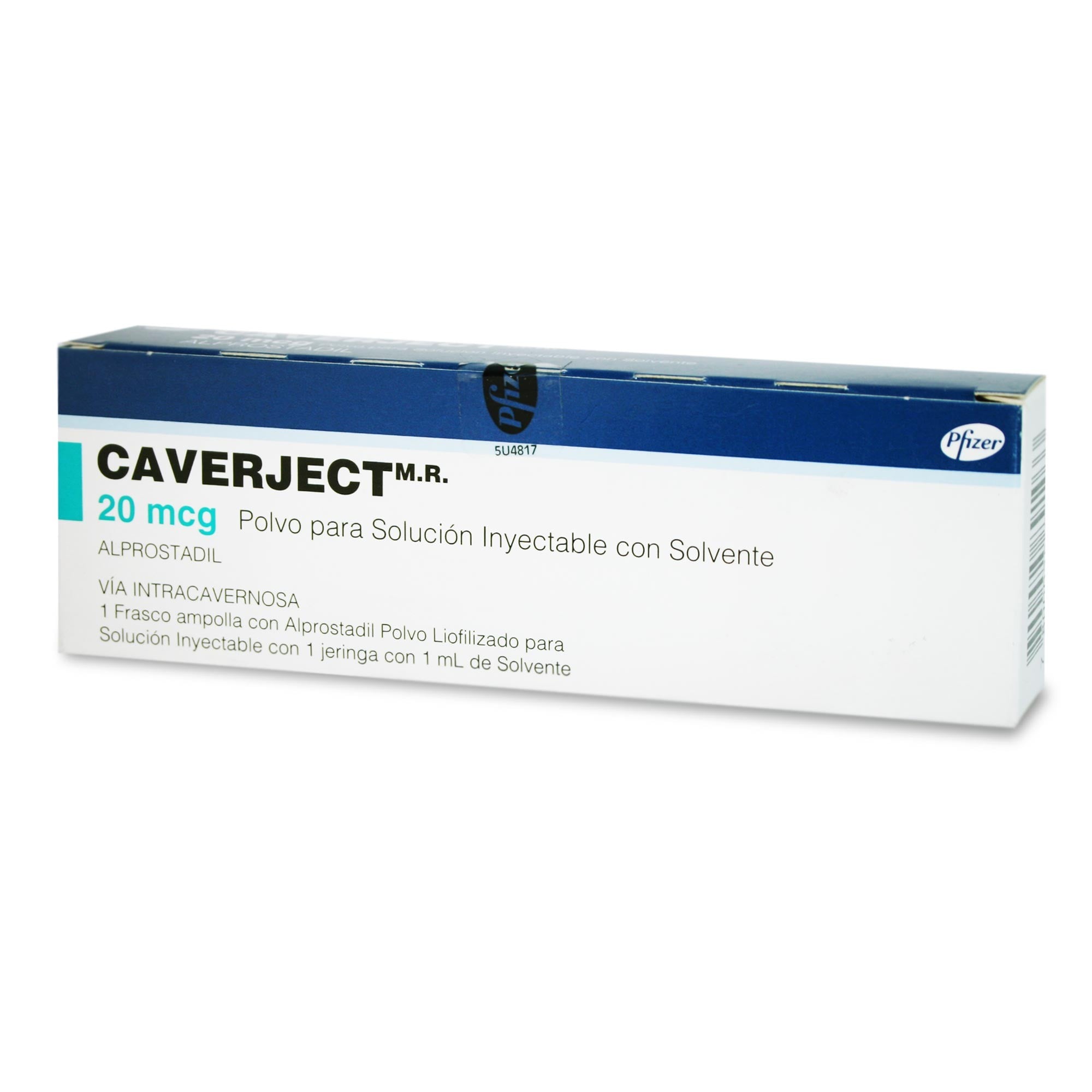 Caverject Alprostadil 20 mcg Polvo Para Solución Inyectable 1 Frasco Ampolla