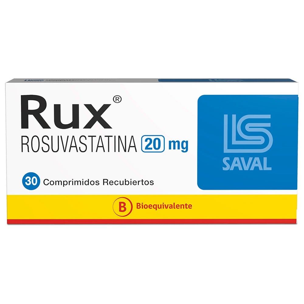 Rux Rosuvastatina 20 mg 30 Comprimidos Recubierto