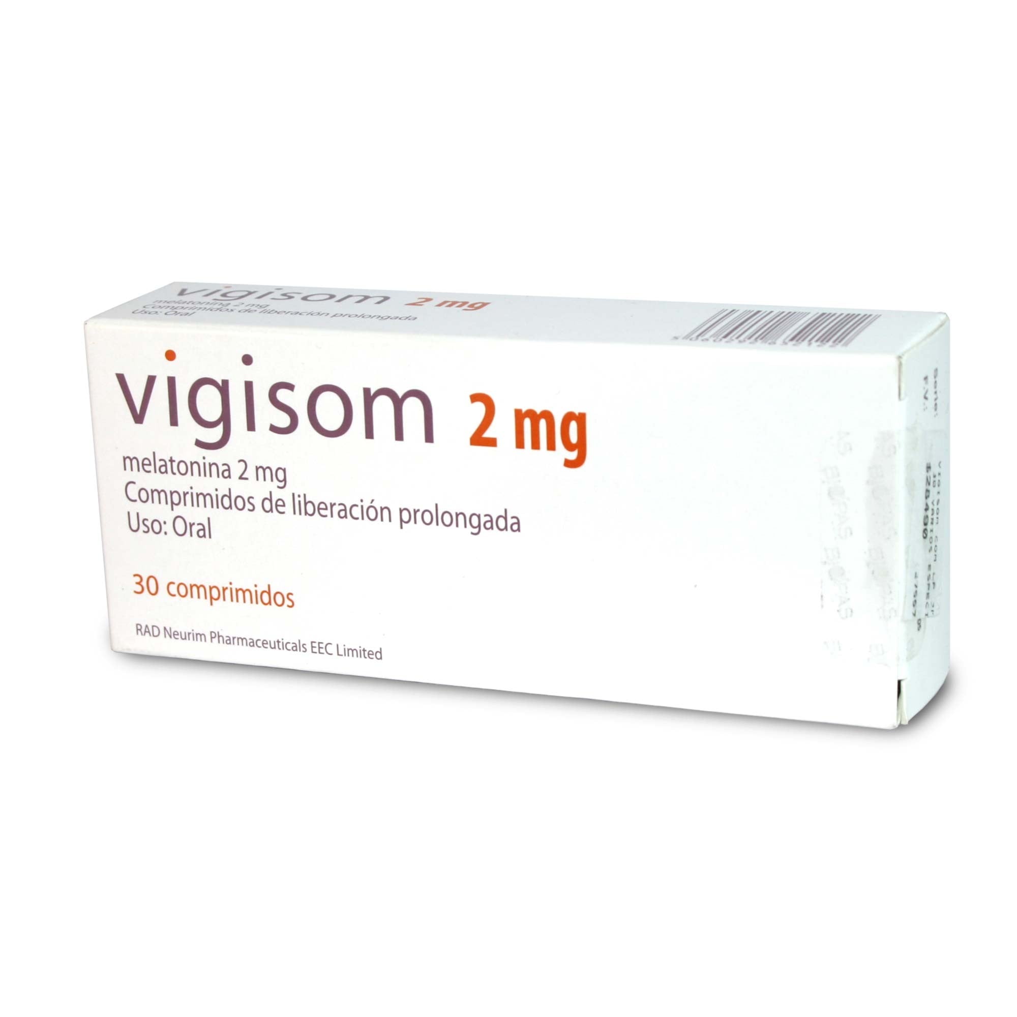 Vigisom Melatonina 2 mg 30 Comprimidos Liberacion Prolongada