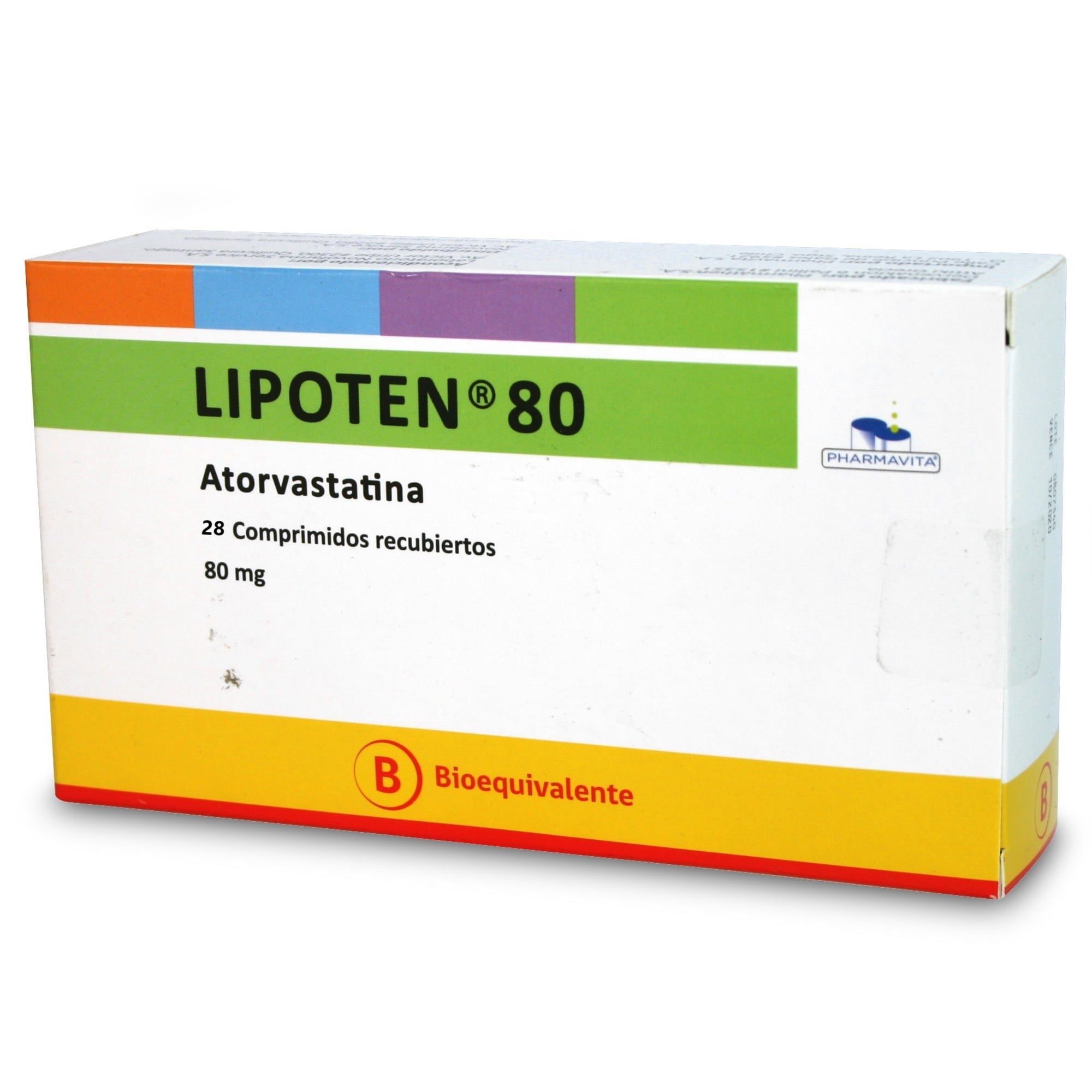 Lipoten Atorvastatina 80 mg 28 Comprimidos Recubiertos