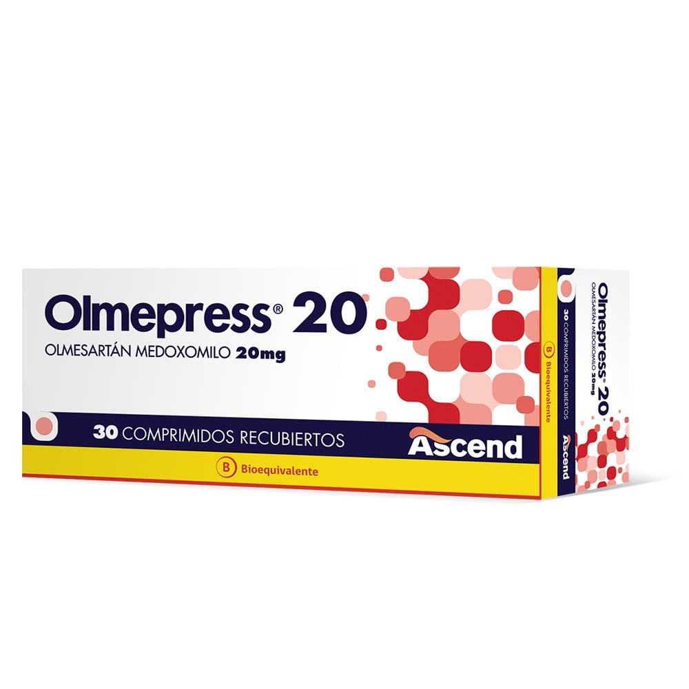 Olmepress  Olmesartan Medoxomilo 20 mg 30 Comprimidos
