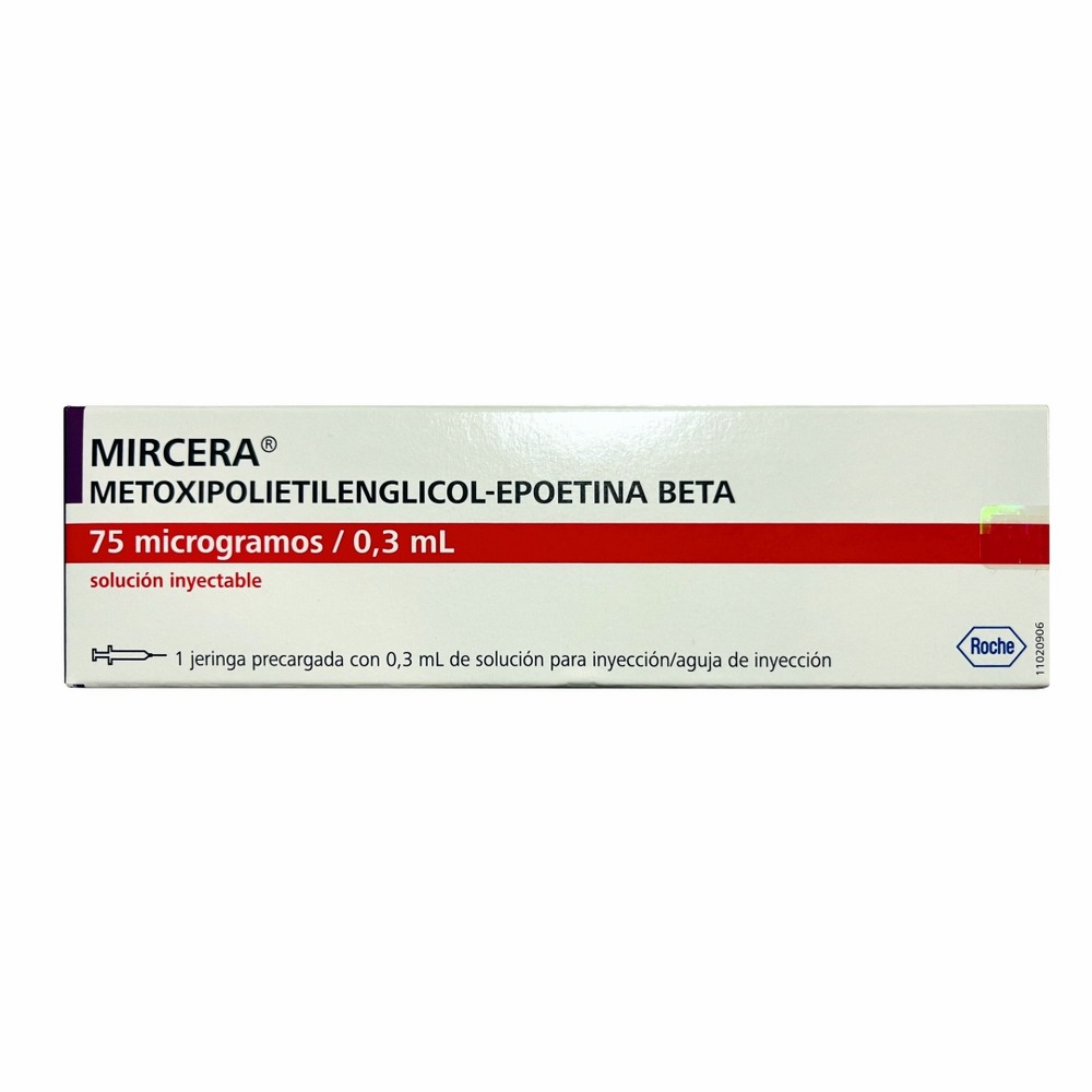 MIRCERA SOLUCIÓN INYECTABLE 75 mcg/0,3 mL (METOXIPOLIETILENGLICOL-EPOETINA BETA)