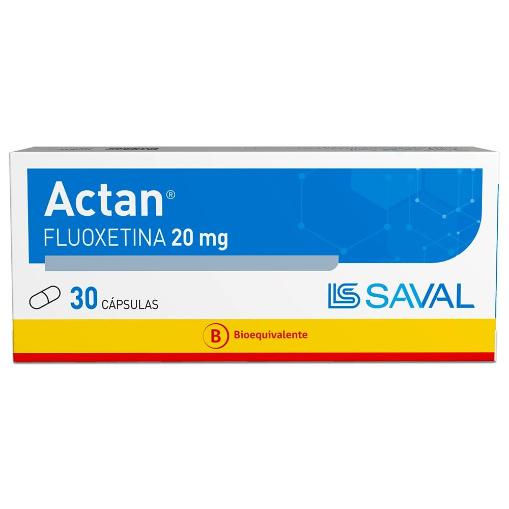Actan Fluoxetina 20 mg 30 Cápsulas