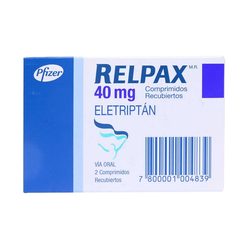 Relpax Eletriptan 40 mg 2 Comprimidos Recubiertos