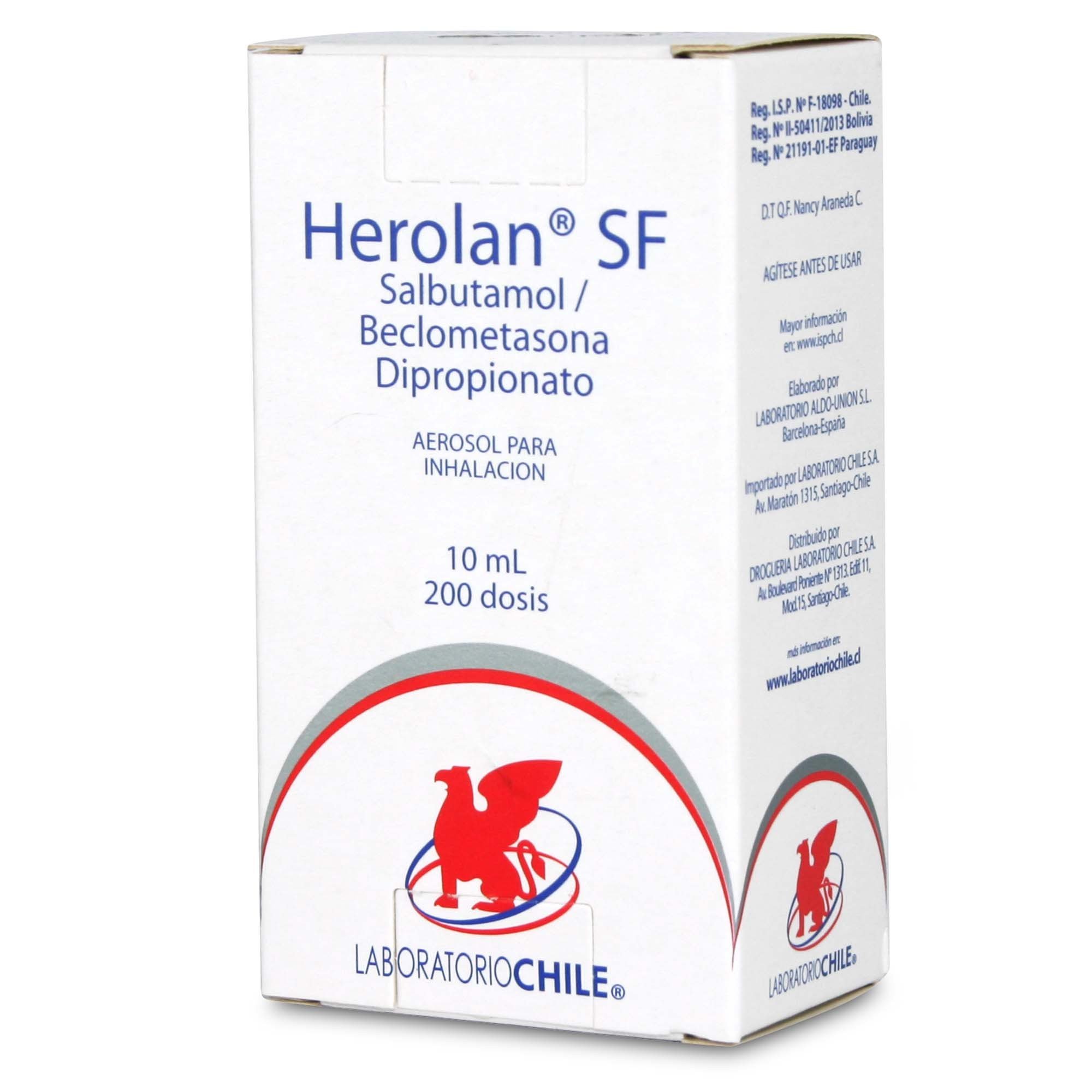 Herolan Sf Beclometasona 50 mcg Inhalador Bucal 200 Dosis