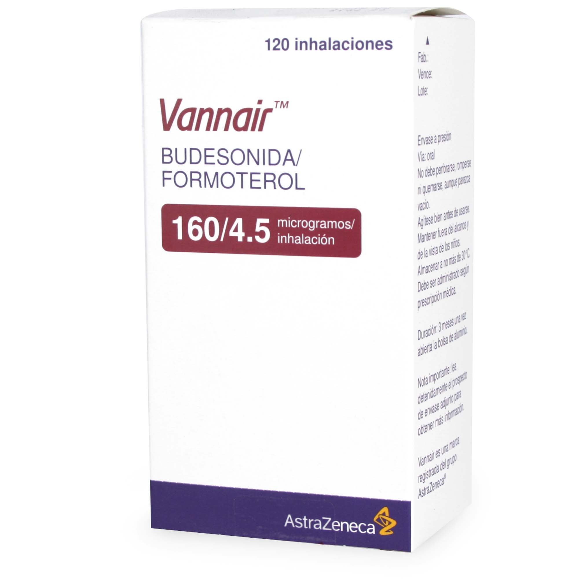 Vannair Budesonida  160 mcg Inhalador Bucal 120 Dosis