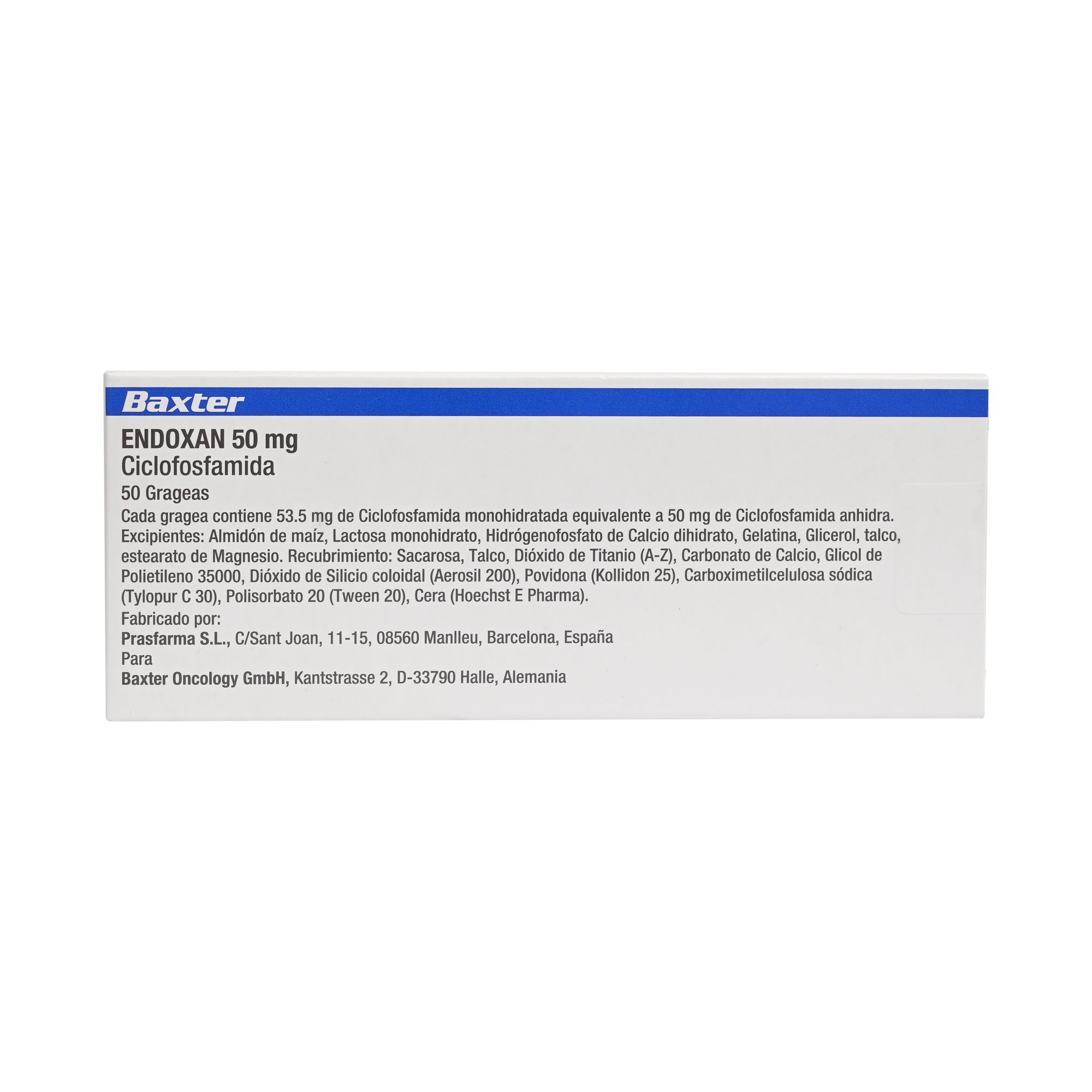 ENDOXAN GRAGEAS 50 mg