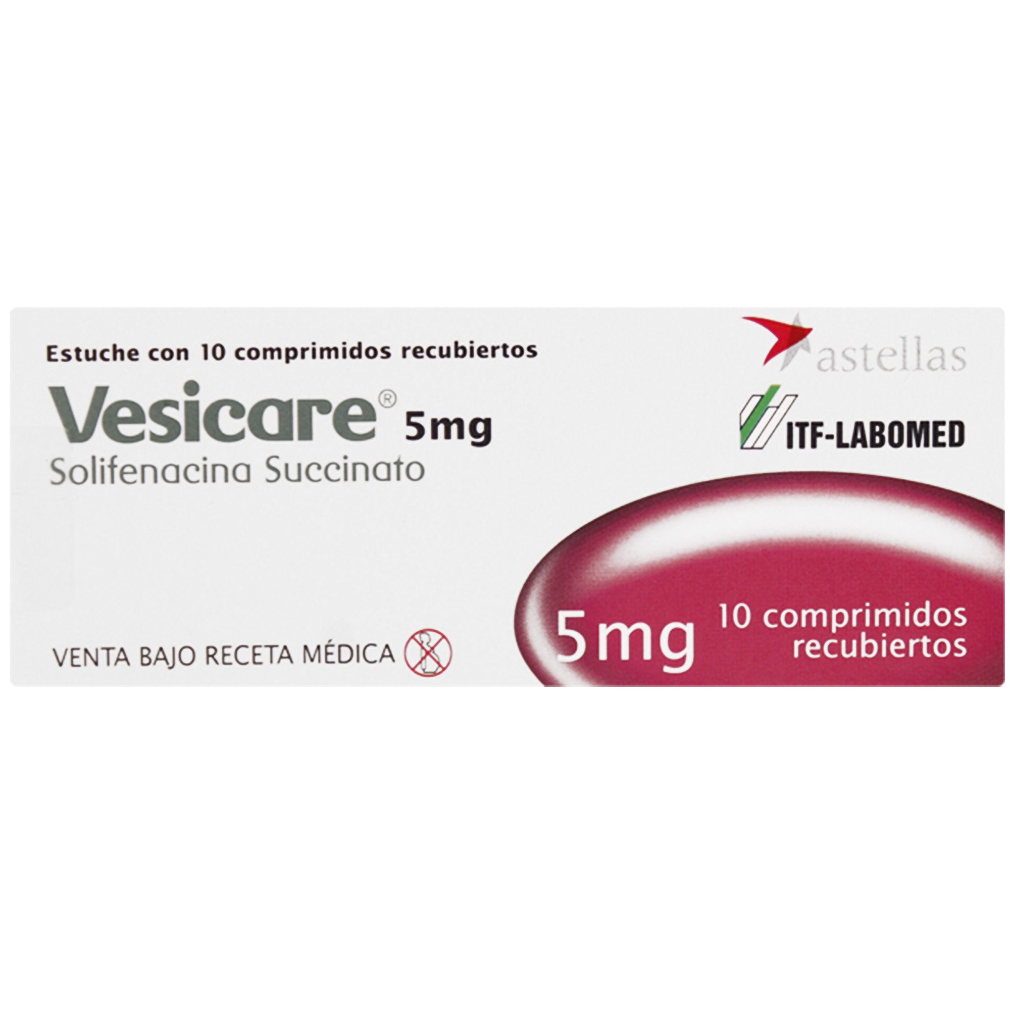Vesicare Solifenacina Succinato 5 mg 10 Comprimidos