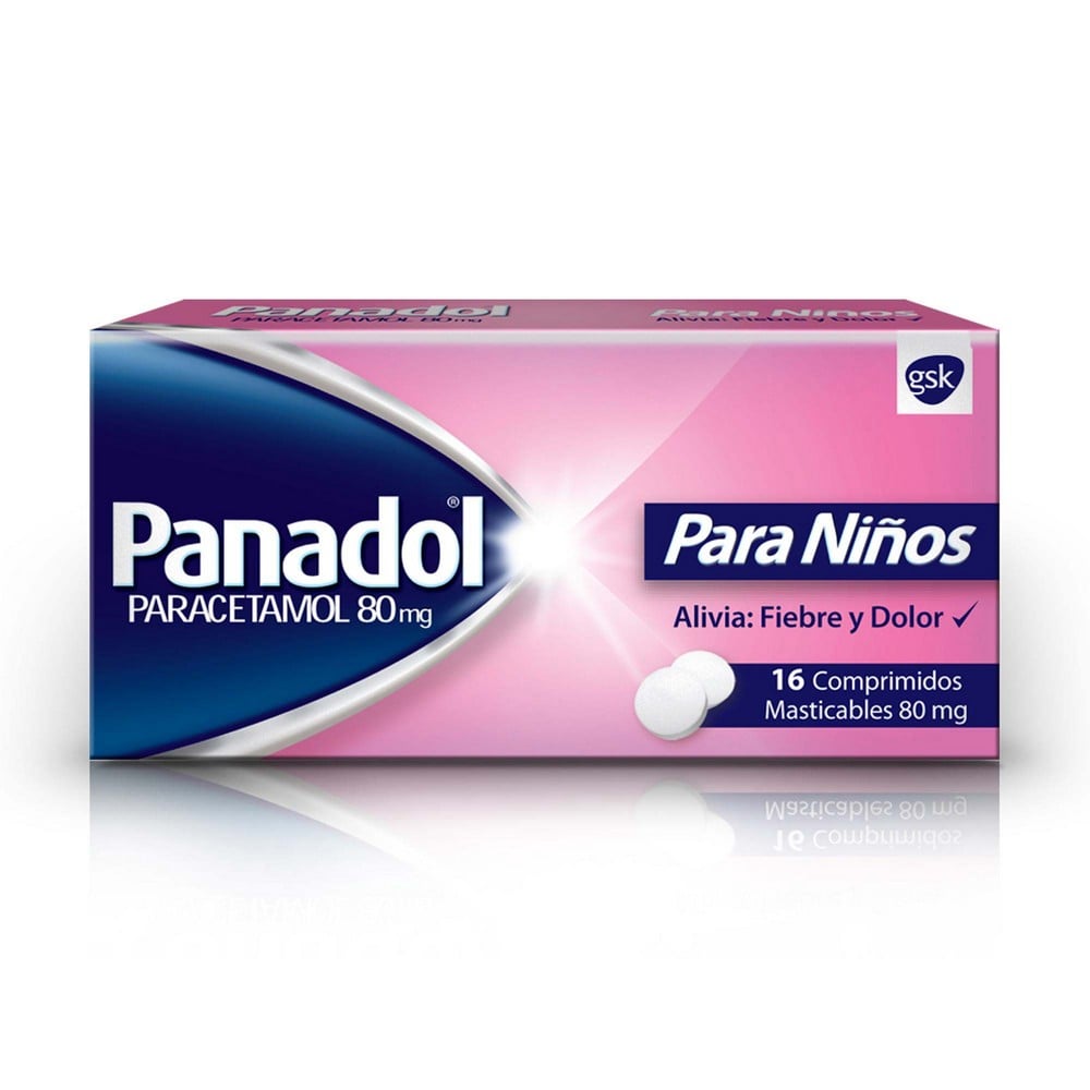 Panadol Pediatrico Paracetamol 80 mg 16 Comprimidos