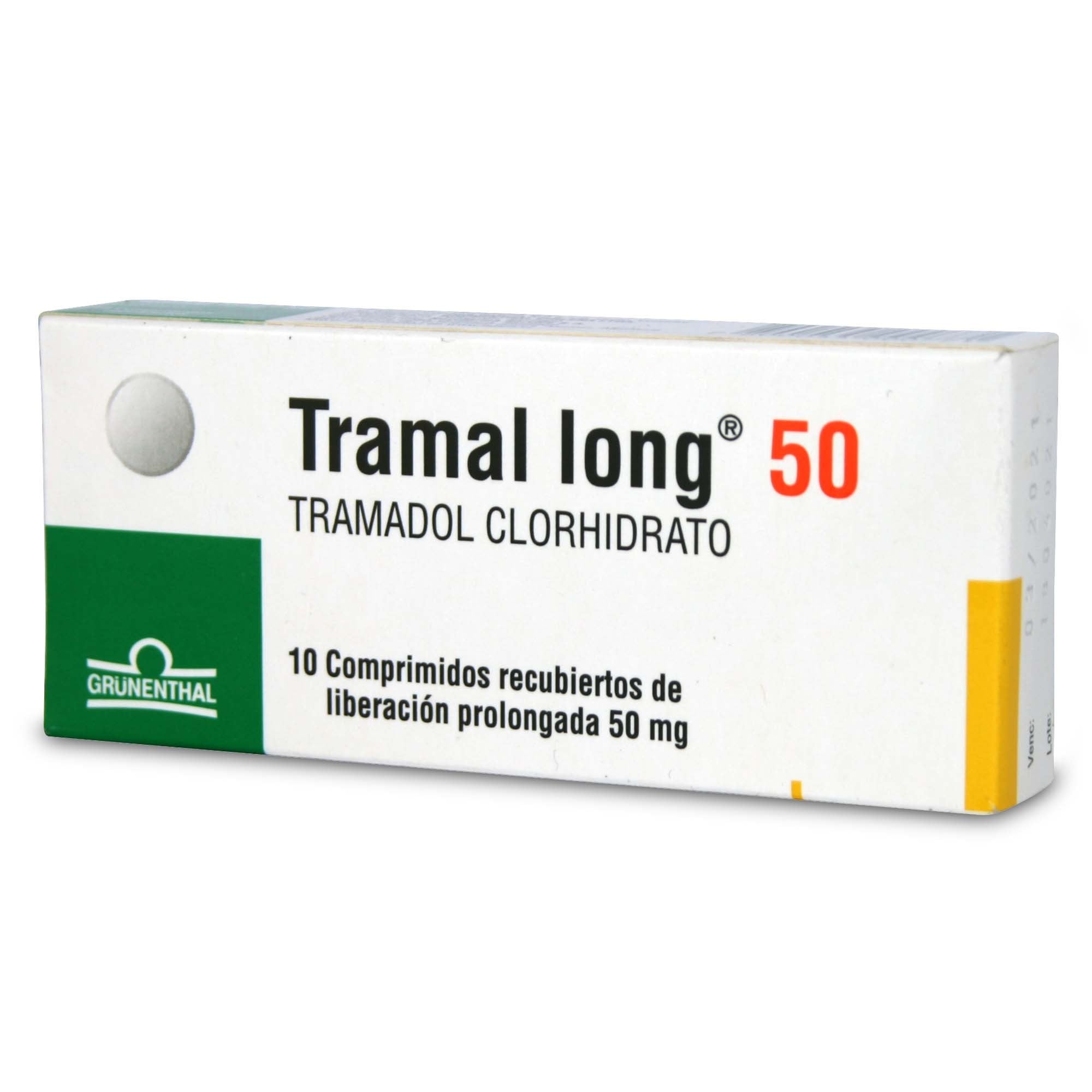 Tramal Long Tramadol Clorhidrato 50 mg 10 Comprimidos