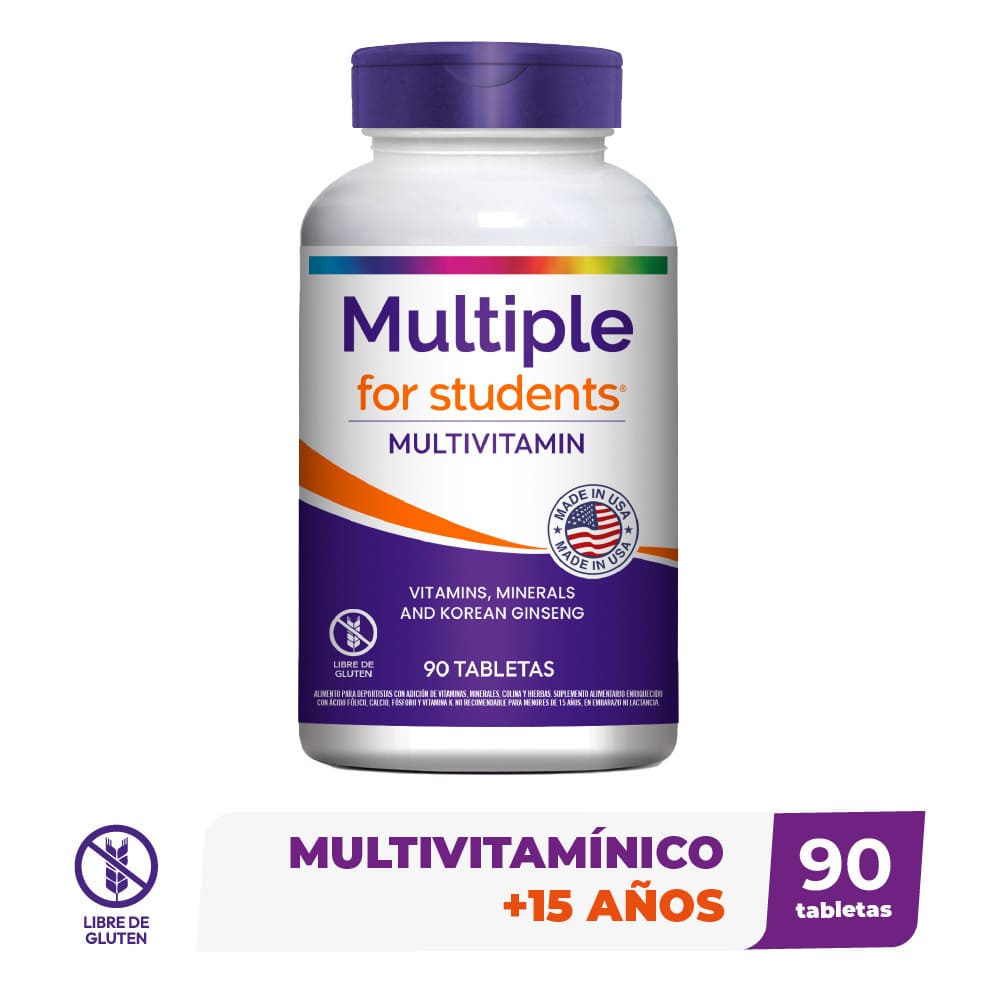Multivitamínico Multiple for Students 90 comprimidos