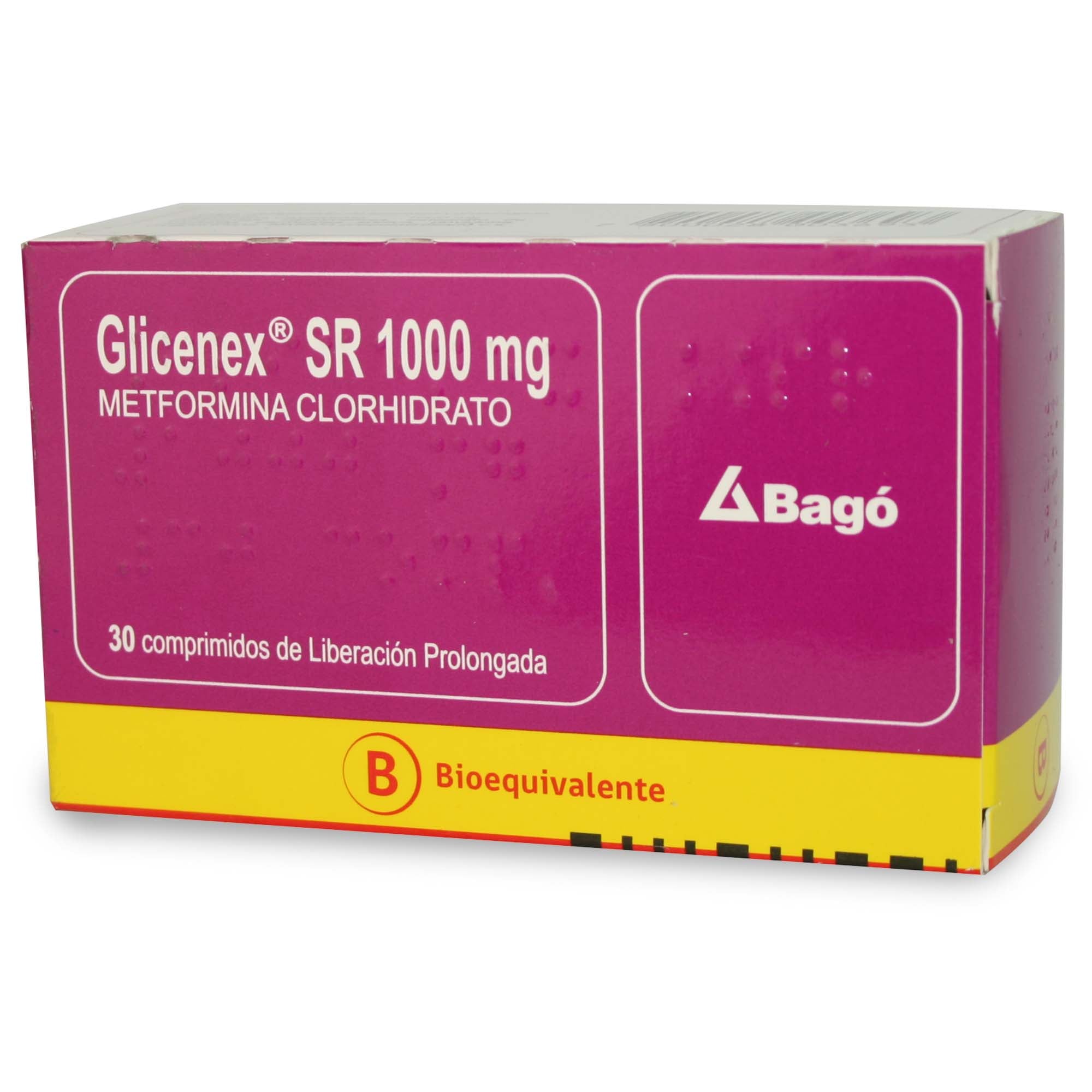 Glicenex Sr Metformina 1000 mg 30 Comprimidos