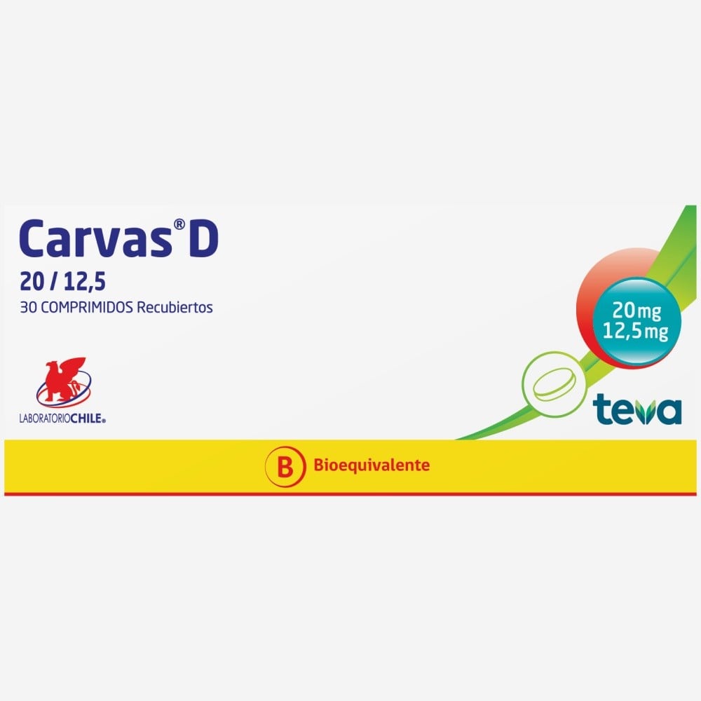 Carvas D 20/12,5 30 Comprimidos Recubiertos