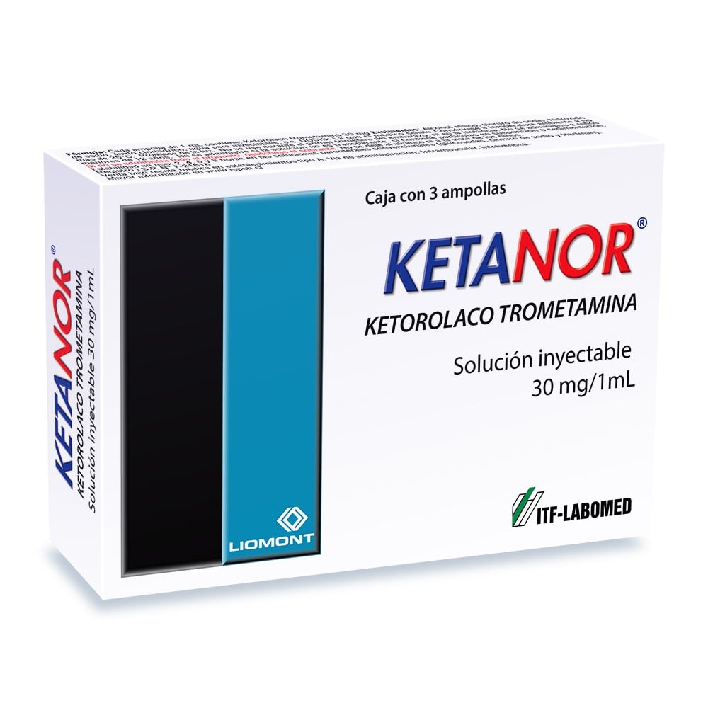 Ketanor Ketorolaco 30 mg 3 Ampollas