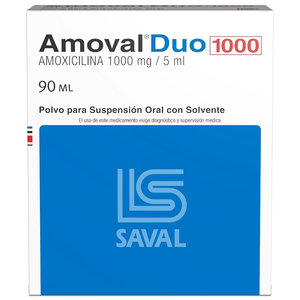 Amoval Amoxicilina 1000 mg/5ml Suspensión 90 mL
