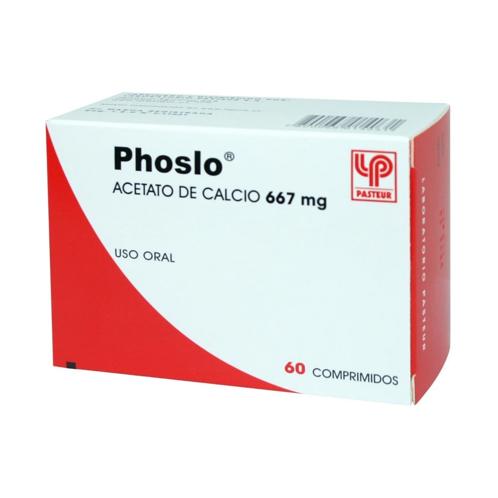 Phoslo Acetato De Calcio 667 mg 60 Comprimidos