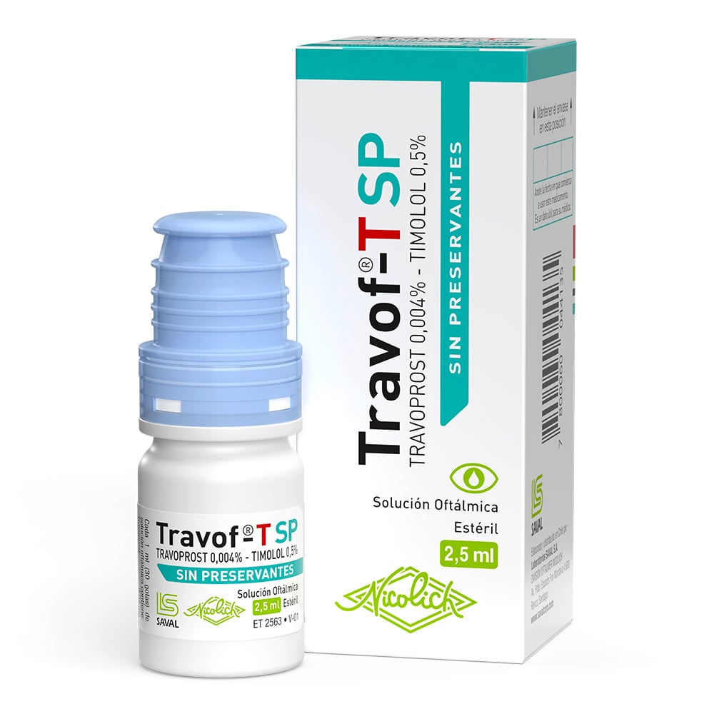Travof-T Sp Solución Oftálmica Estéril 0,004%/0,5% 2,5 mL