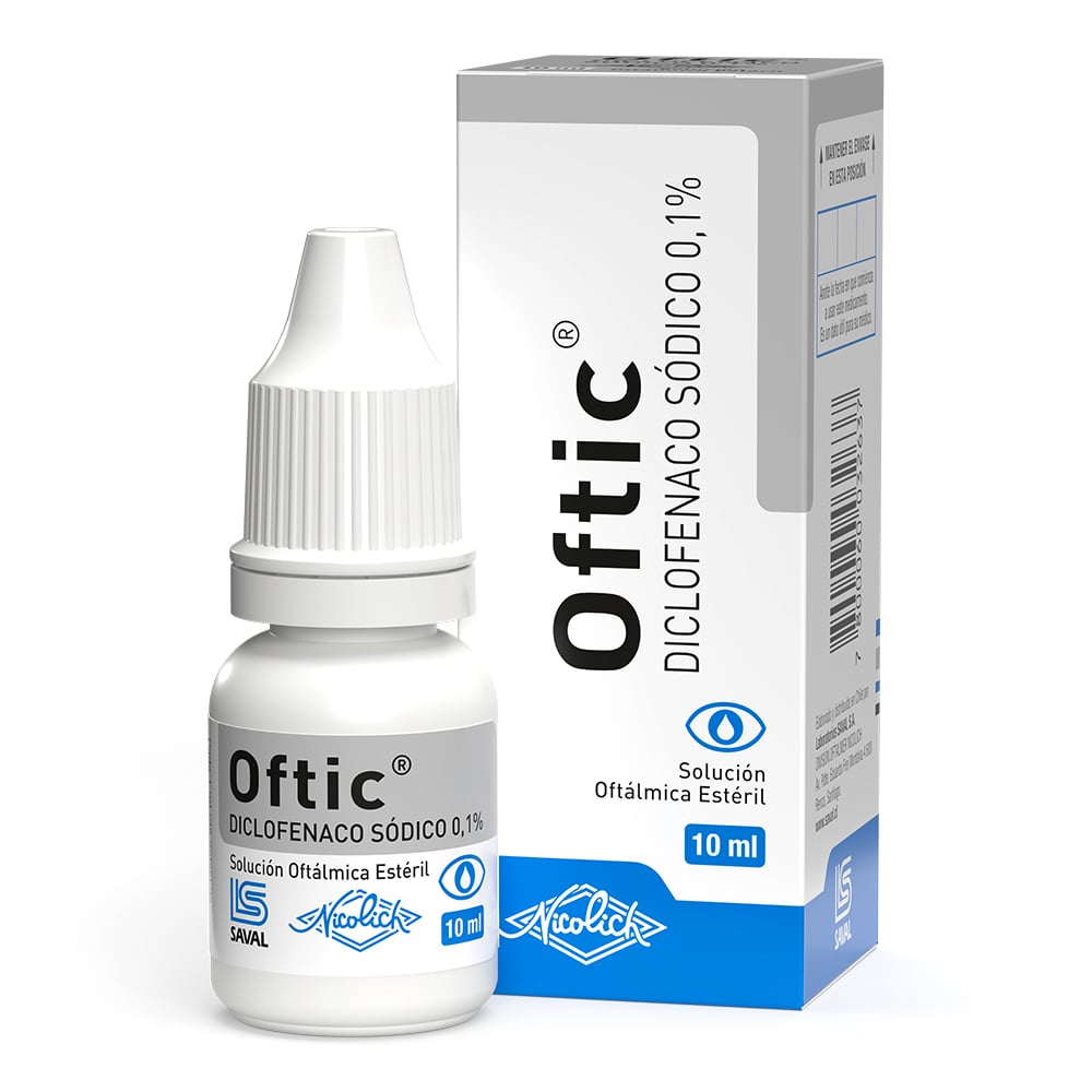 Oftic Diclofenaco Sodico 0,1% Solución Oftálmica 10 mL