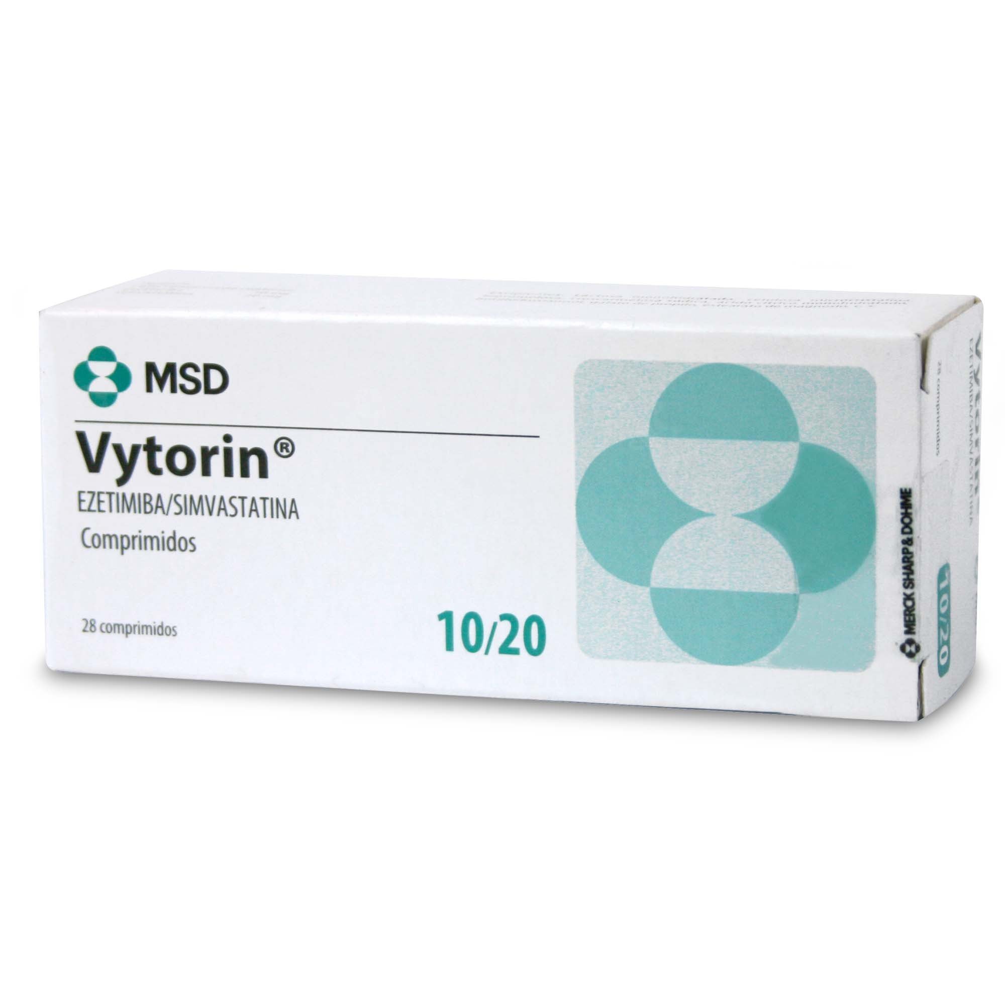 Vytorin 10/20 Ezetimiba 10 mg 28 Comprimidos