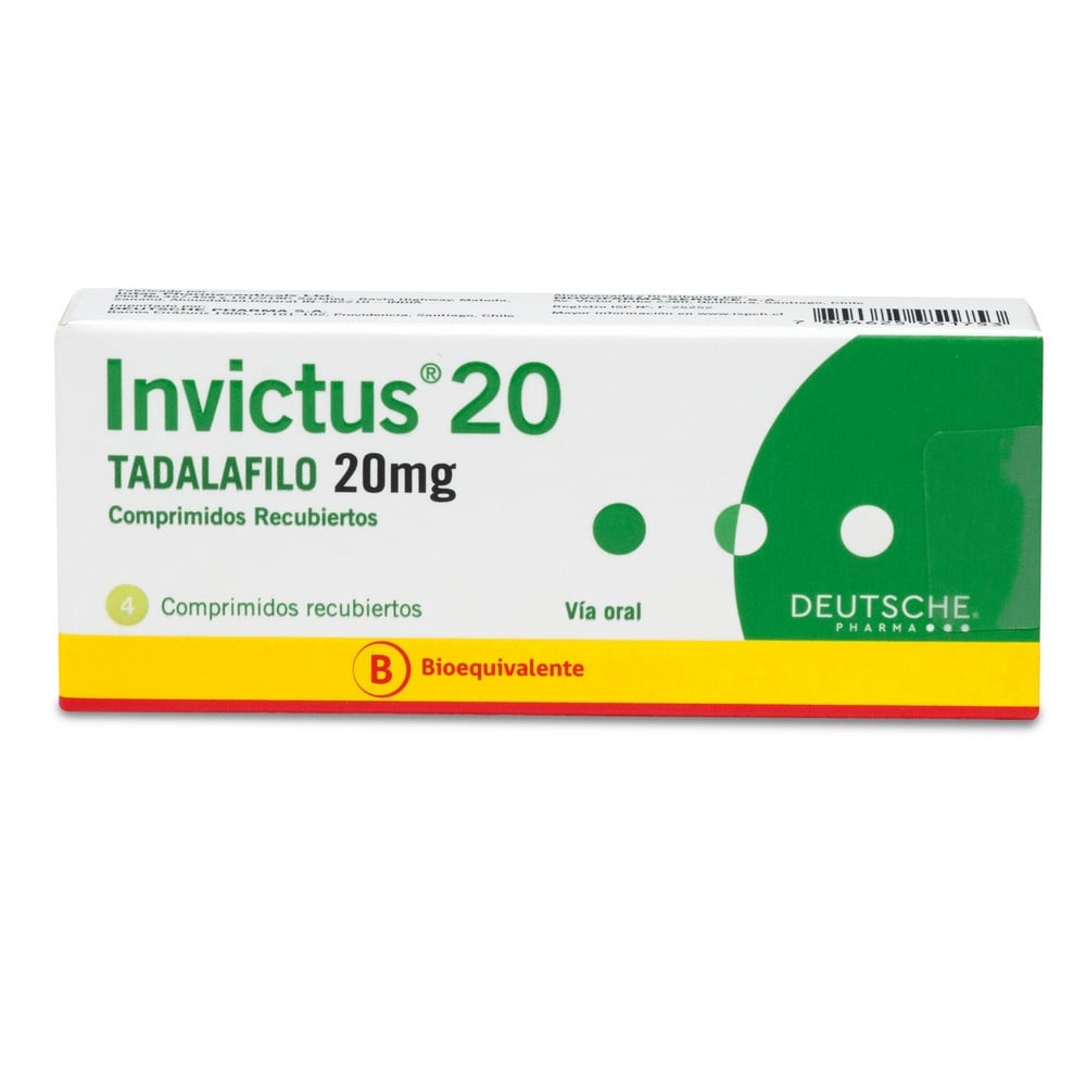 Invictus Tadalafilo 20 mg 4 Comprimidos Recubiertos