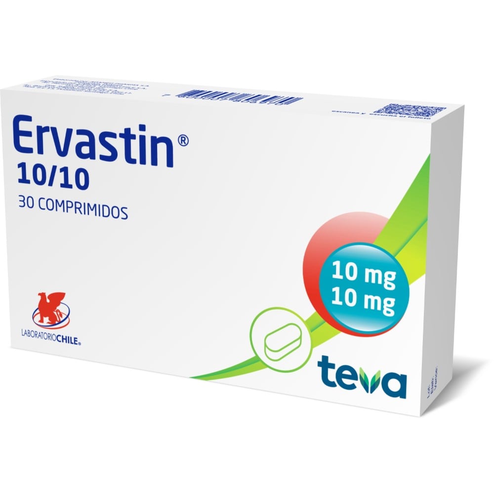 Ervastin 10 / 10 mg 30 Comprimidos