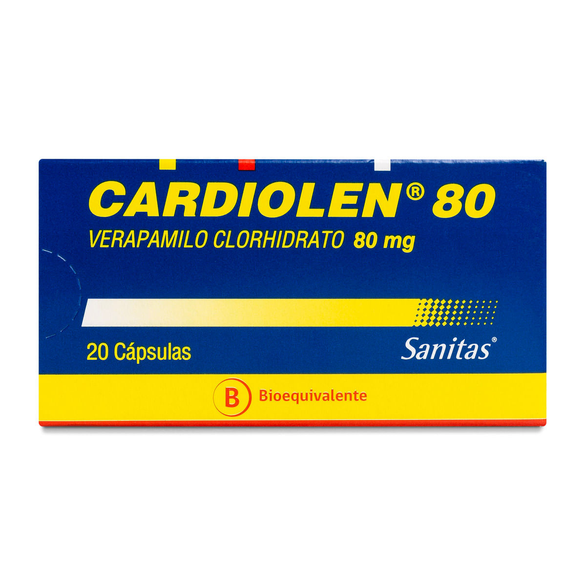 Cardiolen 80 verapamilo 80 mg 20 cápsulas