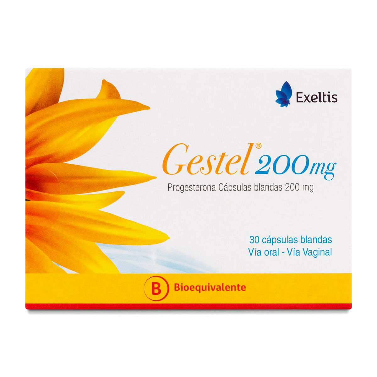 Gestel progesterona 200 mg 30 cápsulas blandas